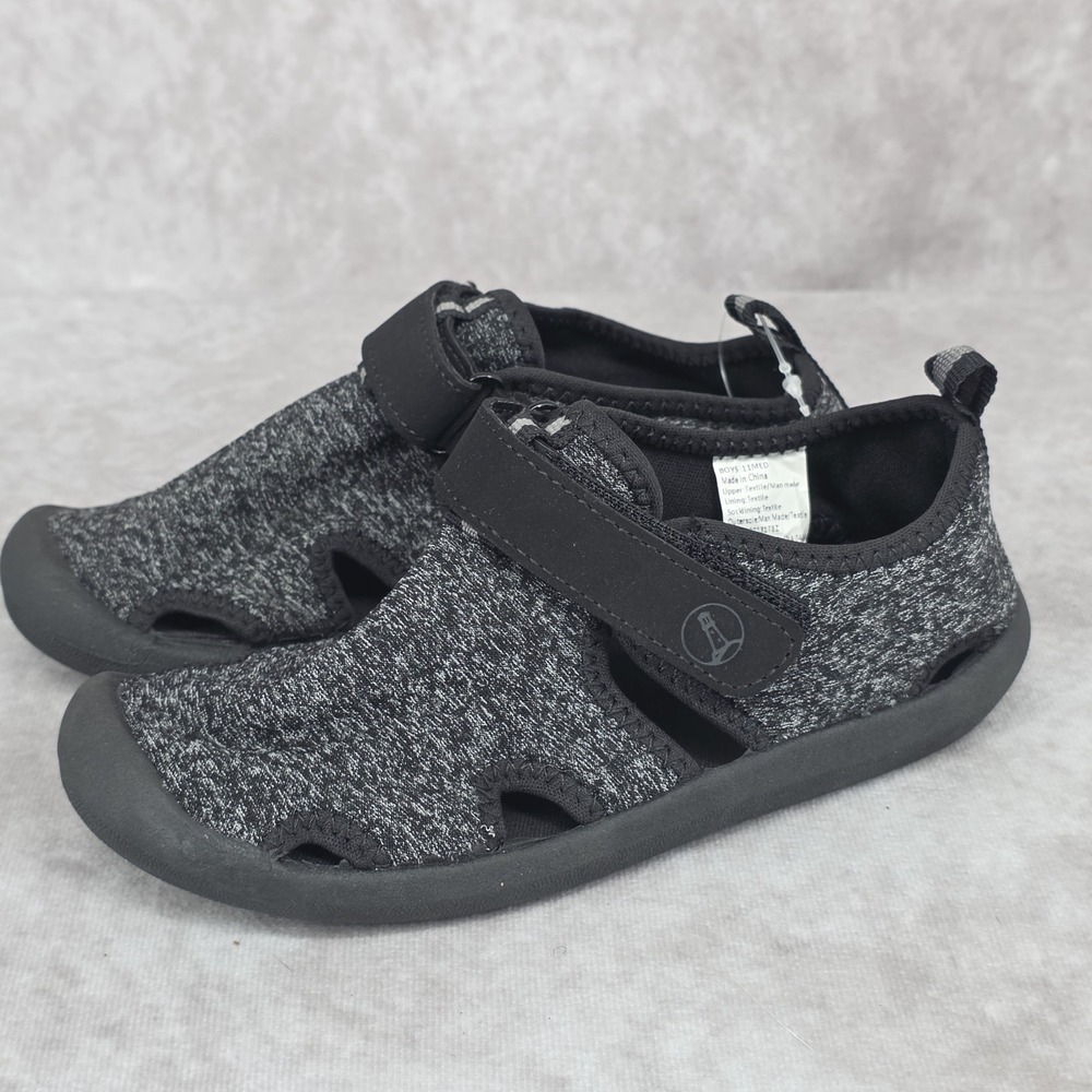 Lands End Adventurer Quick Dry Water Shoes Boys Size 11 Charcoal Gray NEW